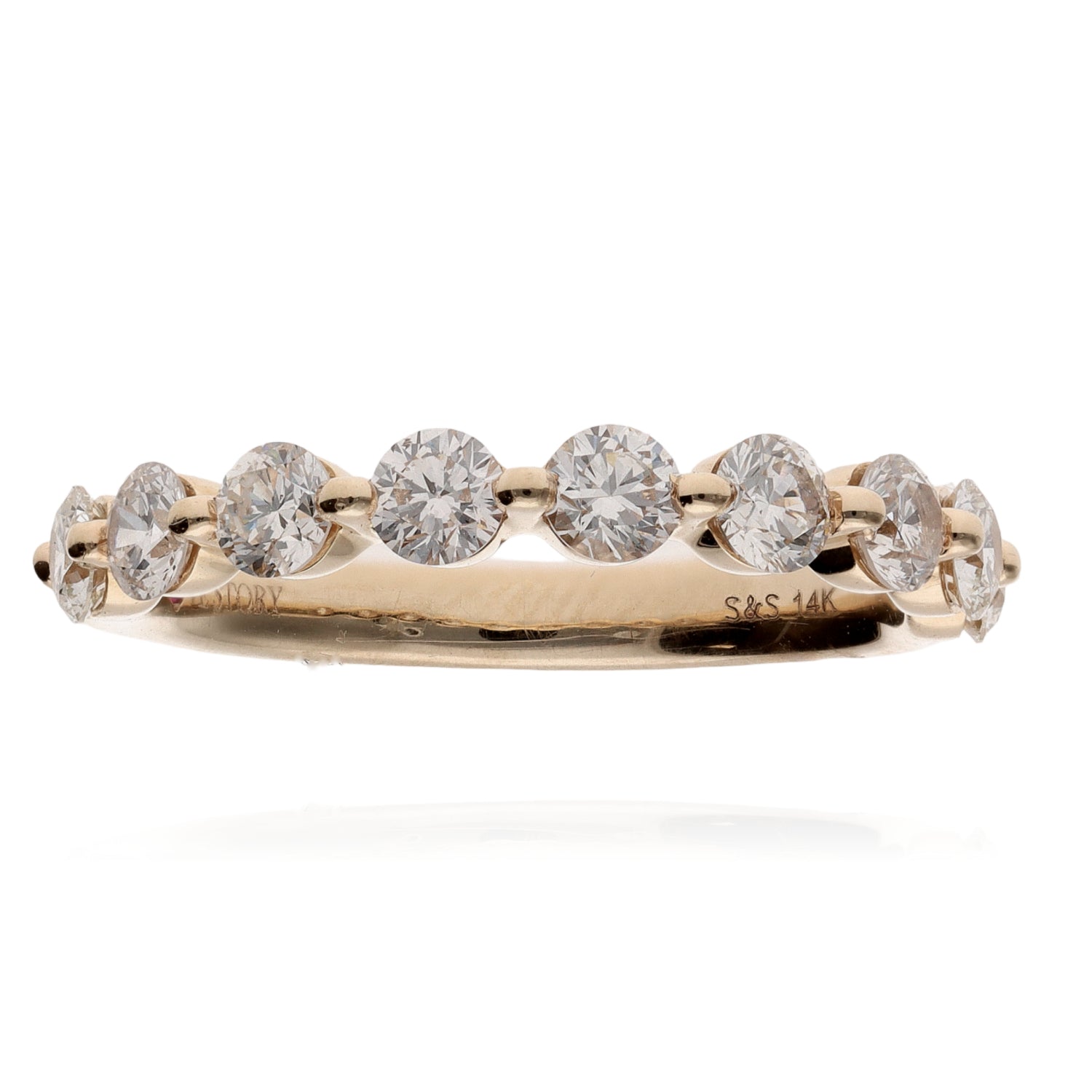 14K Yellow Gold Single Prong Diamond Band