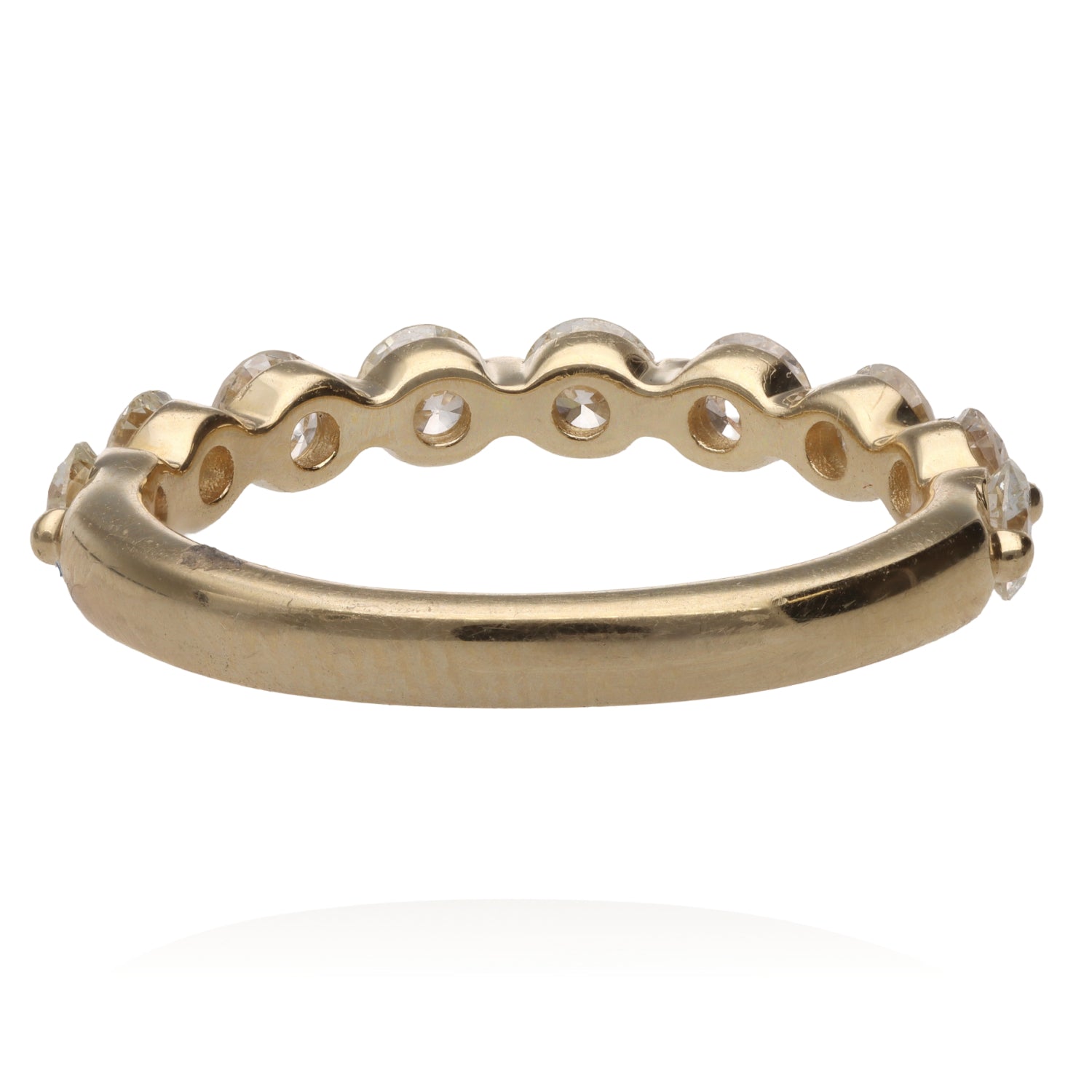14K Yellow Gold Single Prong Diamond Band
