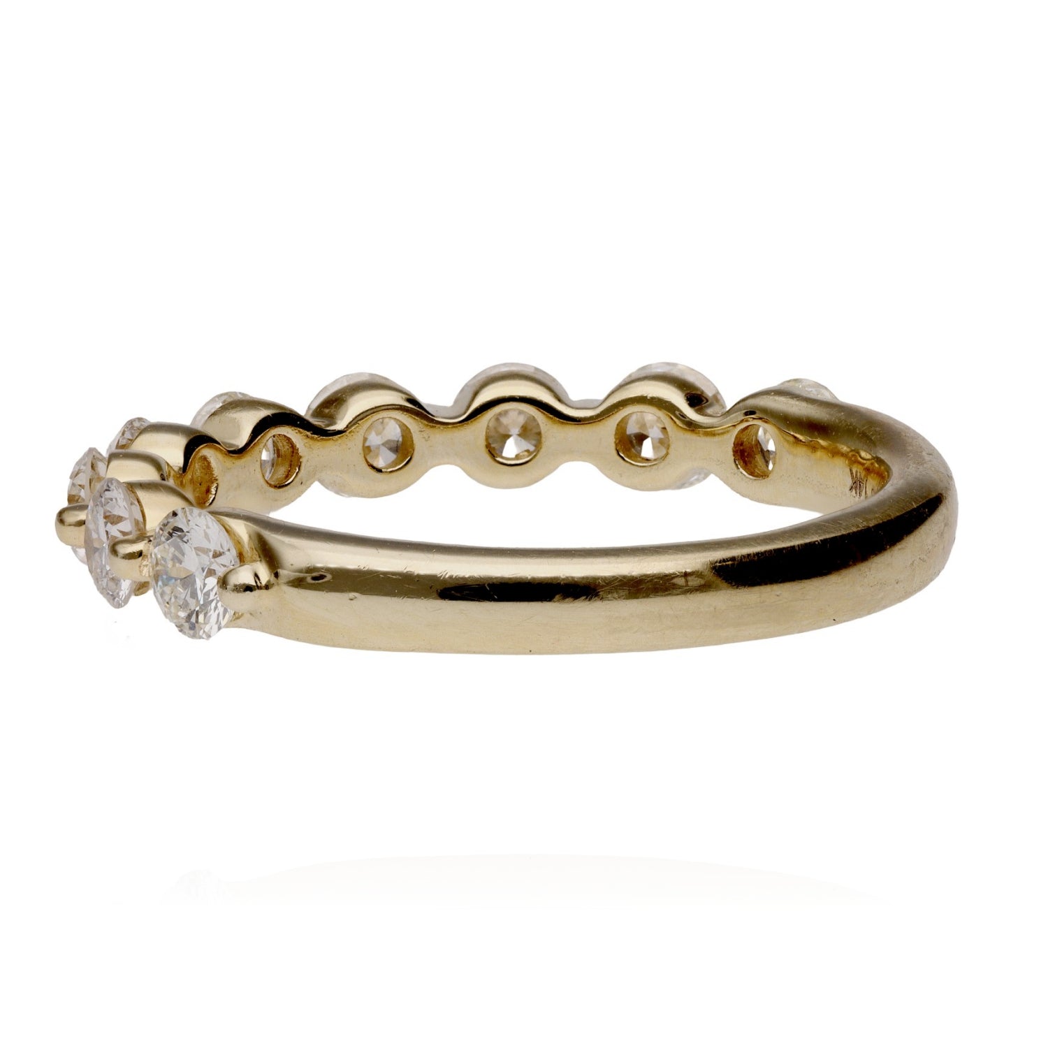14K Yellow Gold Single Prong Diamond Band