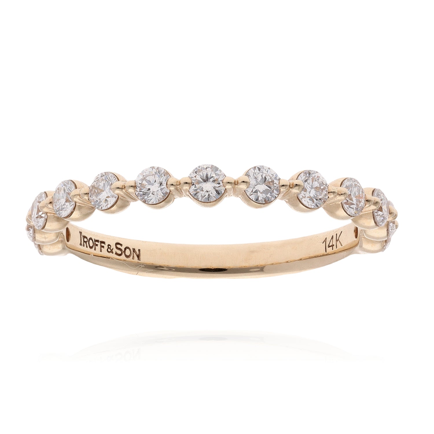14K Yellow Gold Single Prong Diamond Band