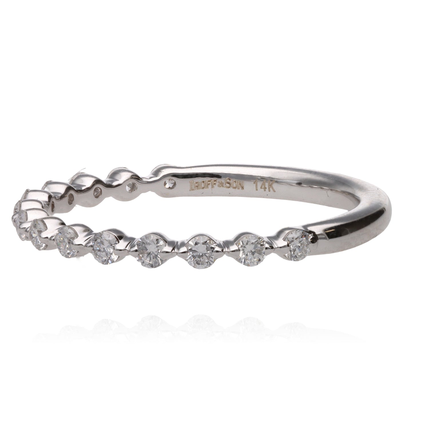 14K White Gold Single Prong Diamond Band