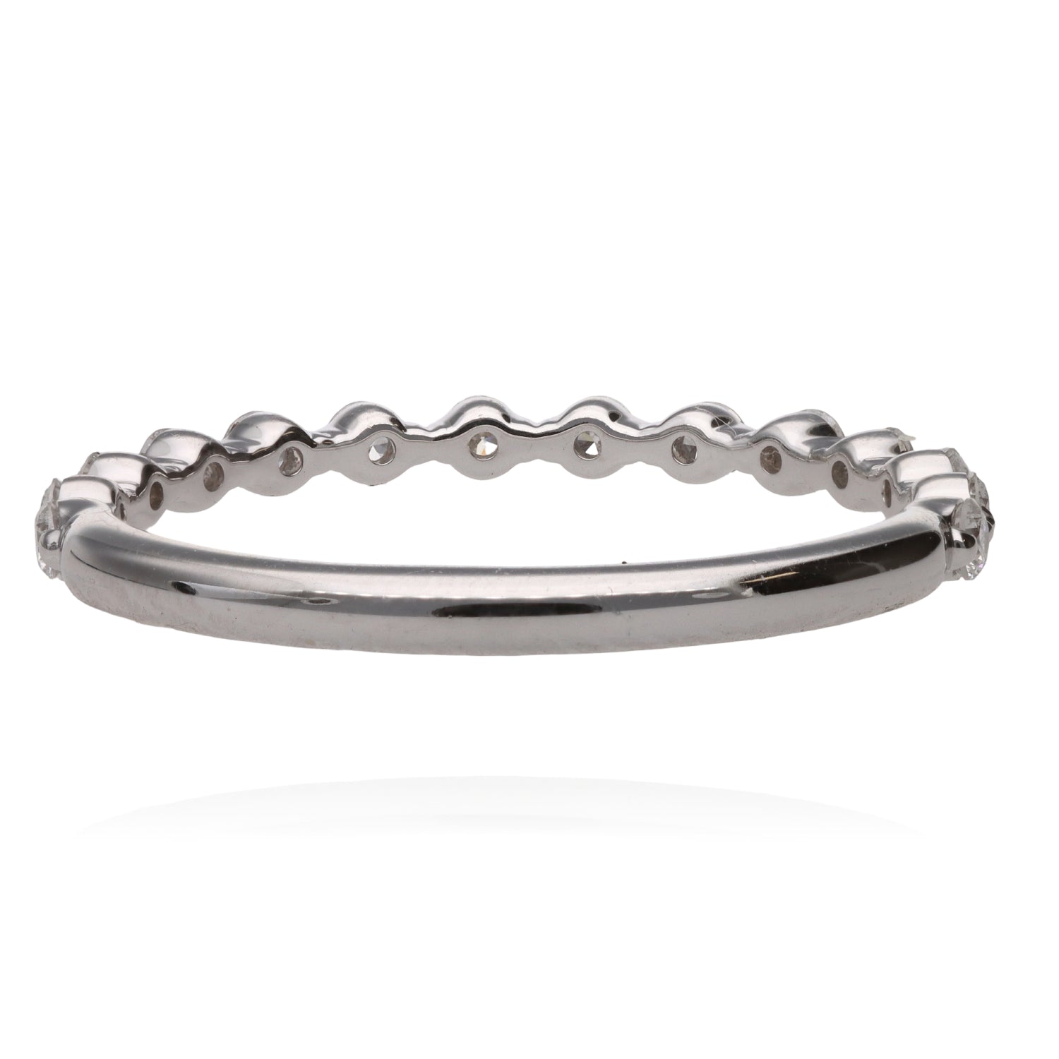 14K White Gold Single Prong Diamond Band
