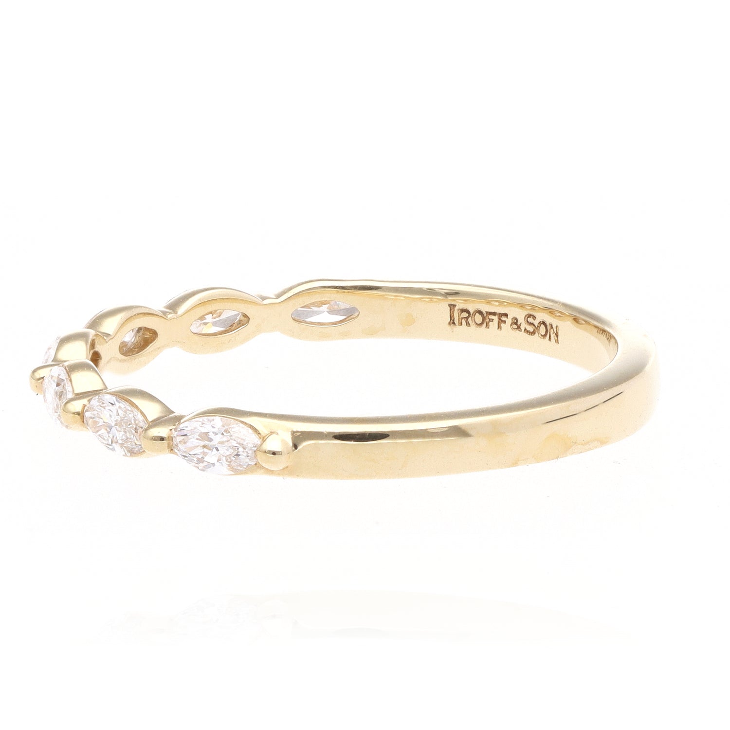 14K Yellow Gold Marquise Diamond Band