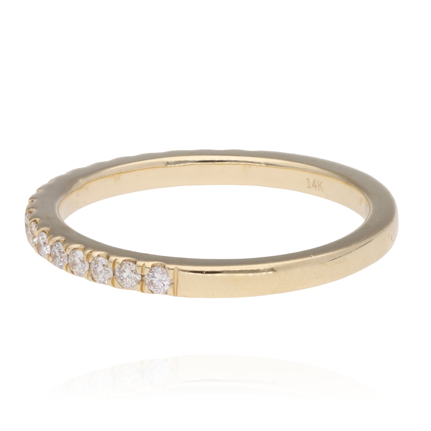 14K Yellow Gold Shared Prong Diamond Band