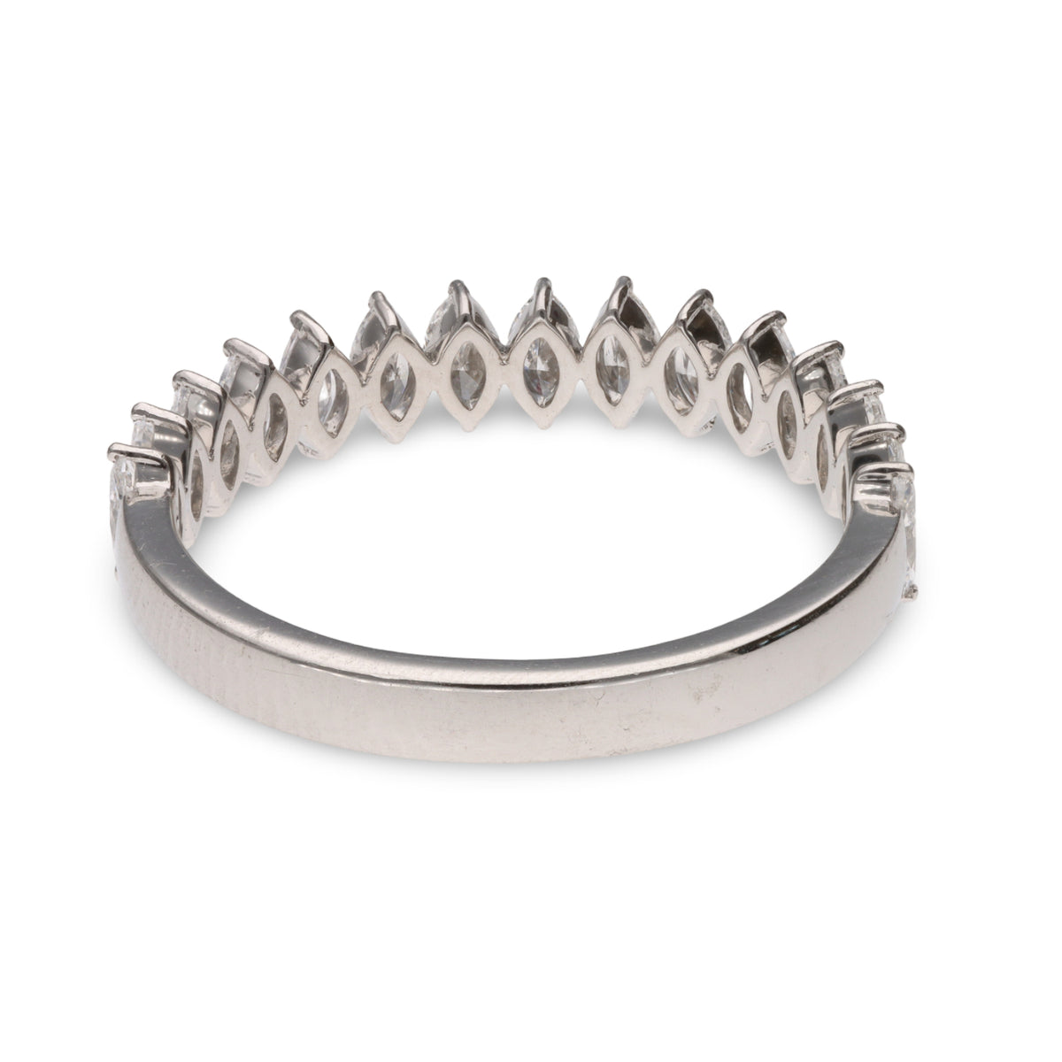Platinum Marquise Diamond Band 0.89ctw G/H SI1 Size 7 Anniversary Ring 3.7g