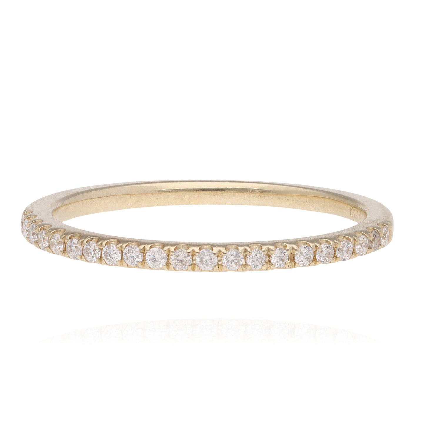 14K Yellow Gold Diamond Band .20ctw Split Prong Size 6.5 Dainty Chic 1.5gram