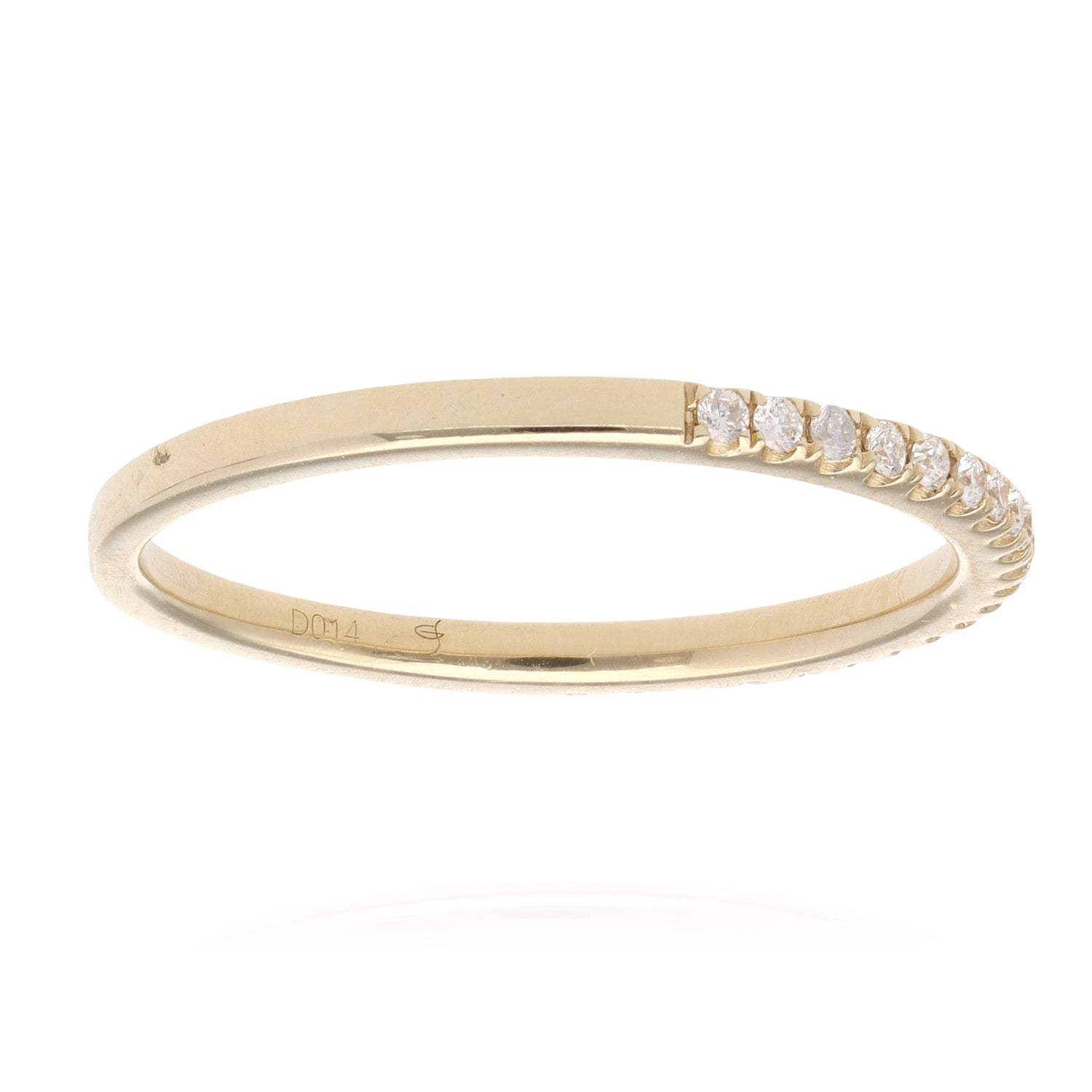 14K Yellow Gold Diamond Band .20ctw Split Prong Size 6.5 Dainty Chic 1.5gram