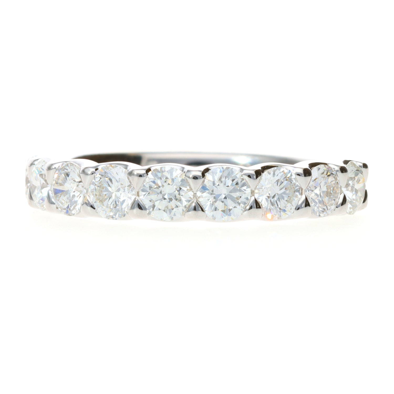 14 White 9 Round Diamonds 1.35ctw Anniversary Ring