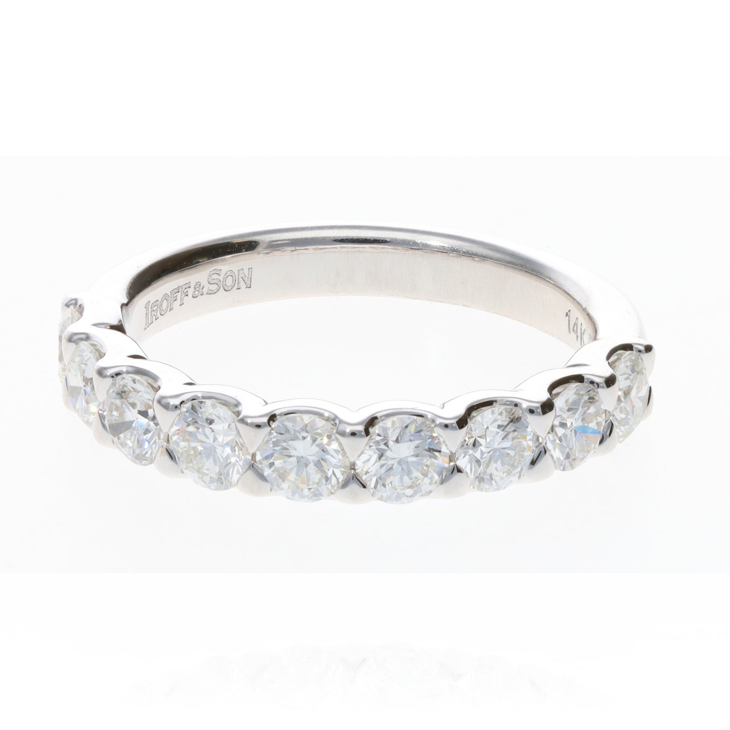 14 White 9 Round Diamonds 1.35ctw Anniversary Ring