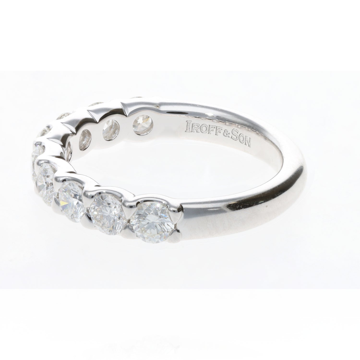 14 White 9 Round Diamonds 1.35ctw Anniversary Ring
