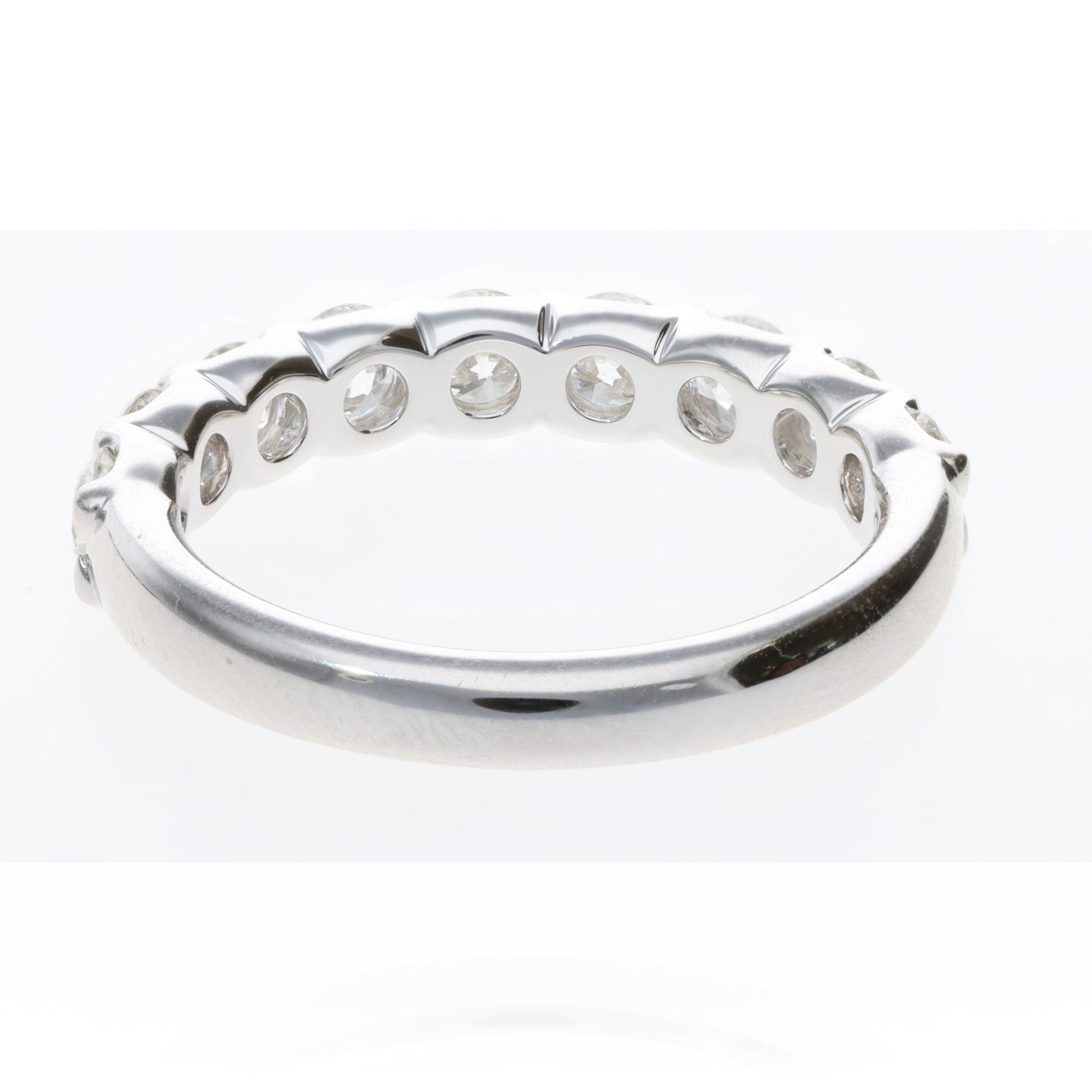 14 White 9 Round Diamonds 1.35ctw Anniversary Ring