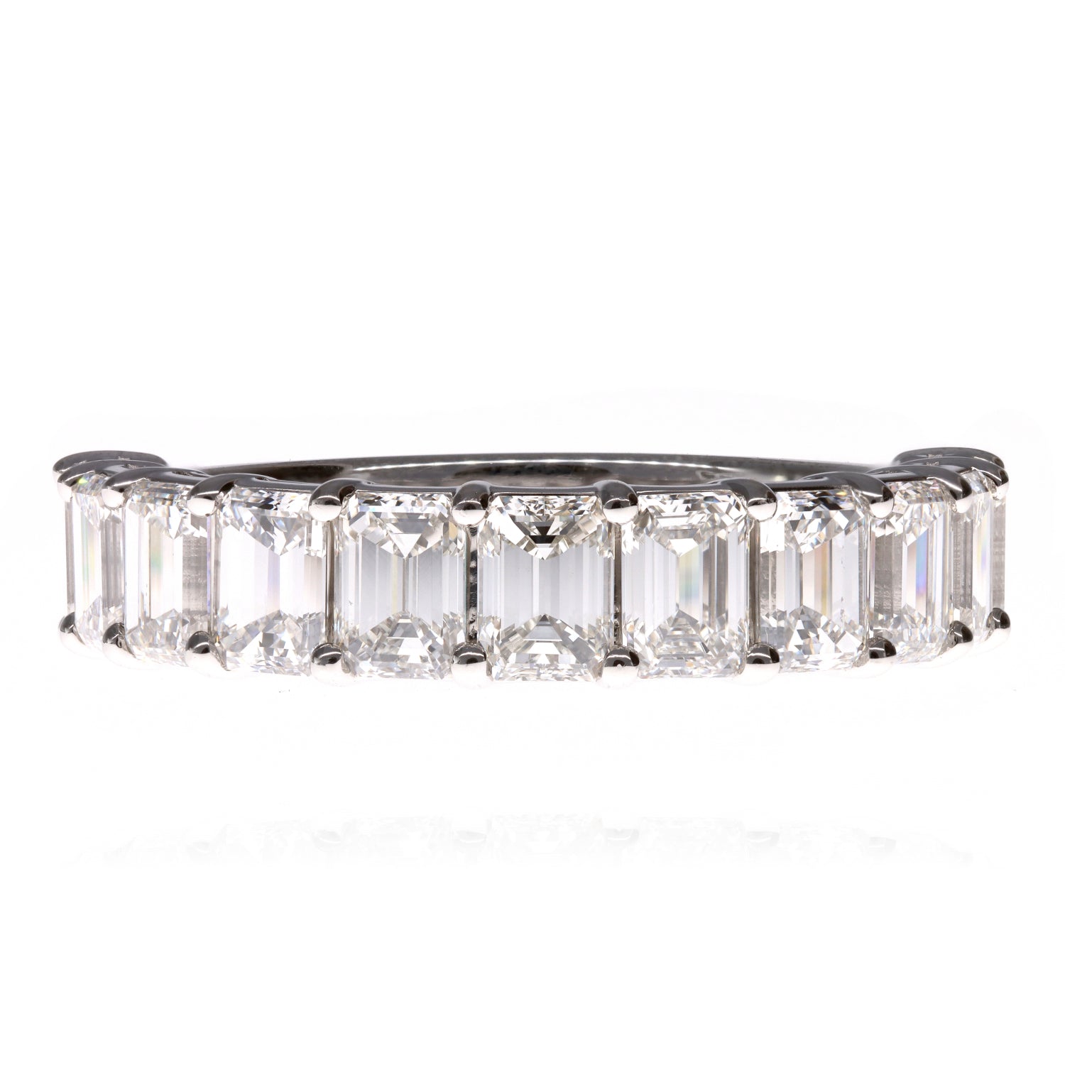 Platinum Half Eternity Emerald Cut 2.83ctw Diamond Band