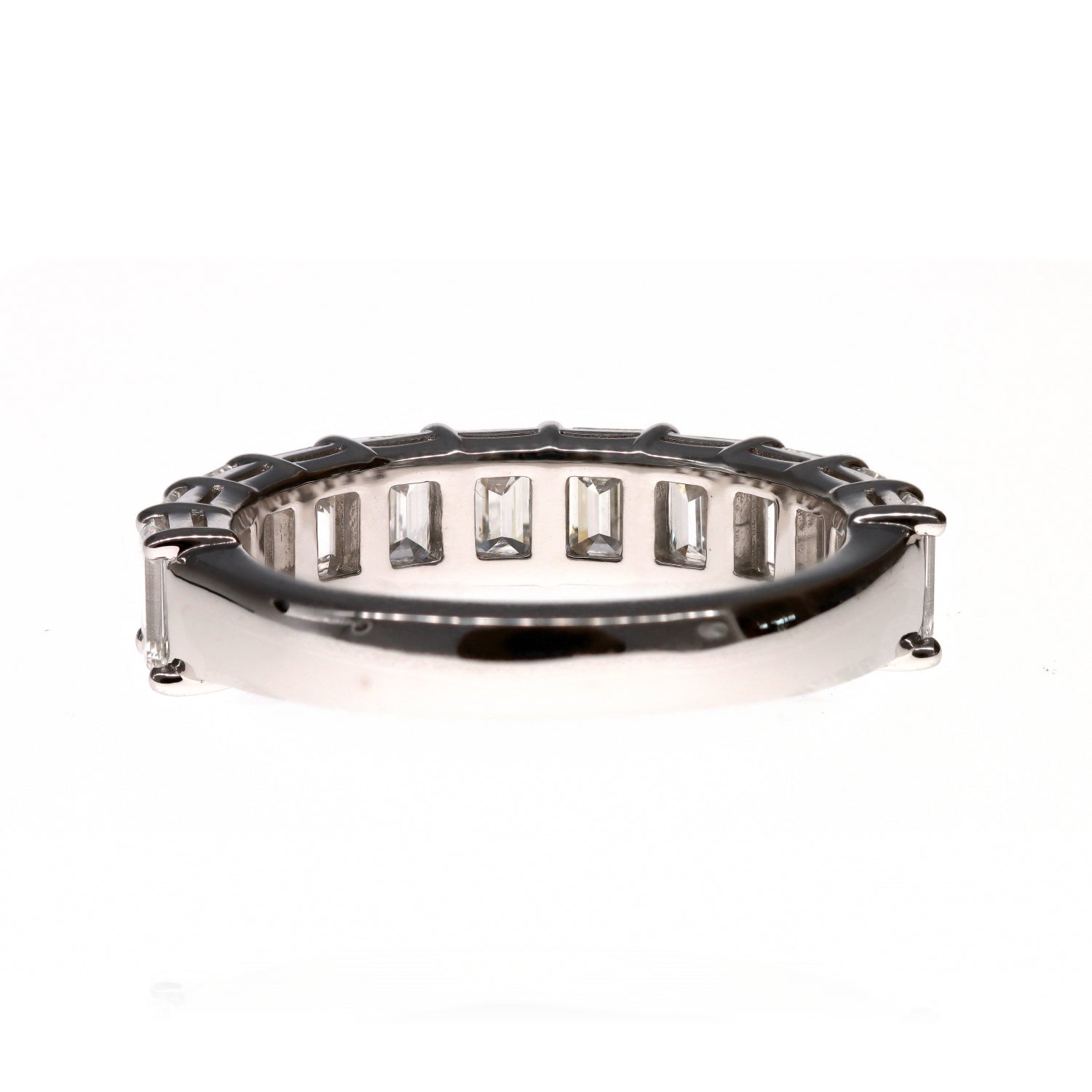 Platinum Half Eternity Emerald Cut 2.83ctw Diamond Band
