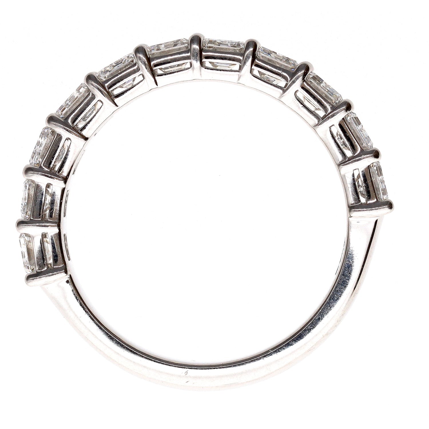 Platinum Half Eternity Emerald Cut 2.83ctw Diamond Band