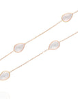 14KT Rose Gold and Rose Quartz Long Fashion Necklace