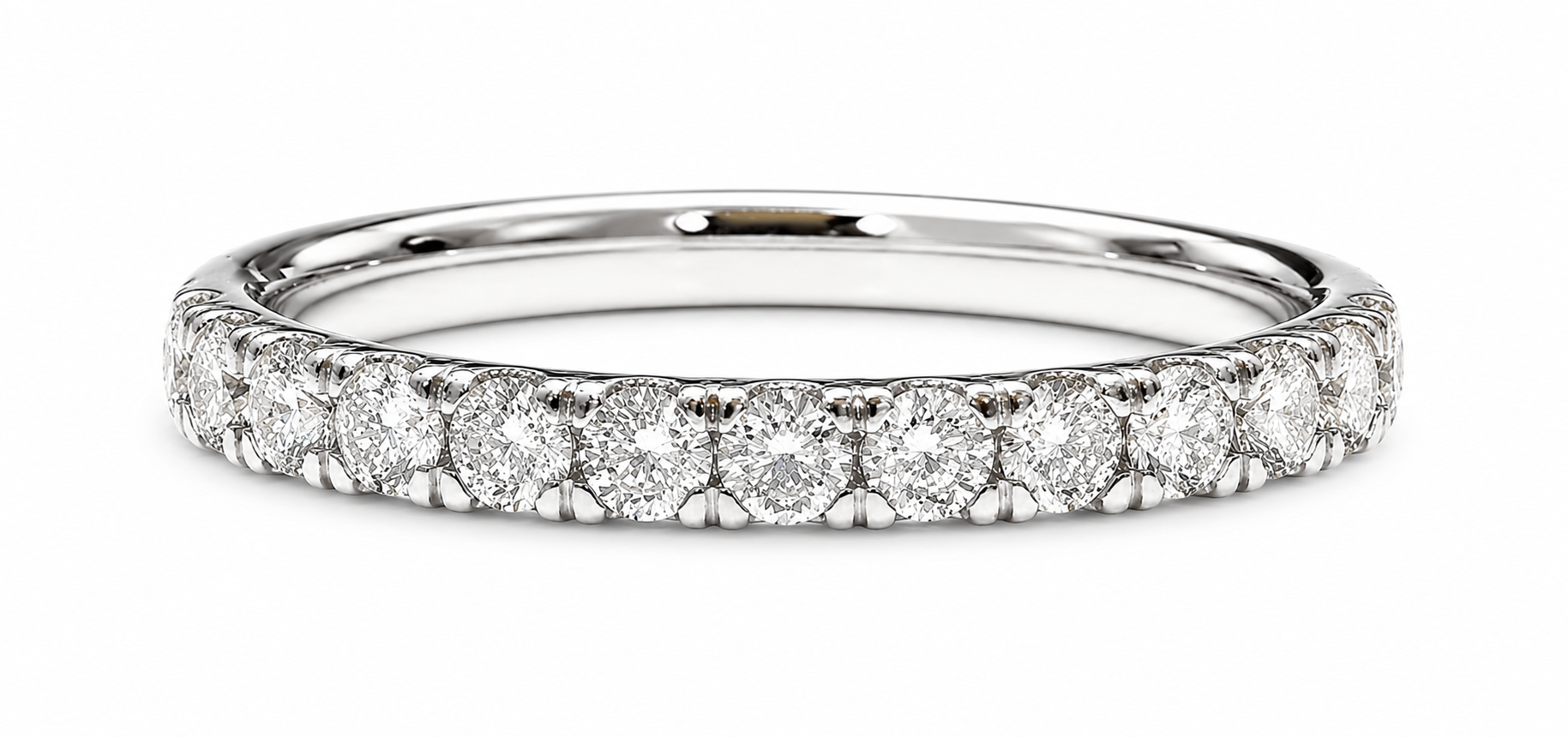 14K White Gold Diamond Half Anniversary Wedding Band – 0.50ctw