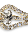 14K Yellow Three Row Contoured 2ct Mounting