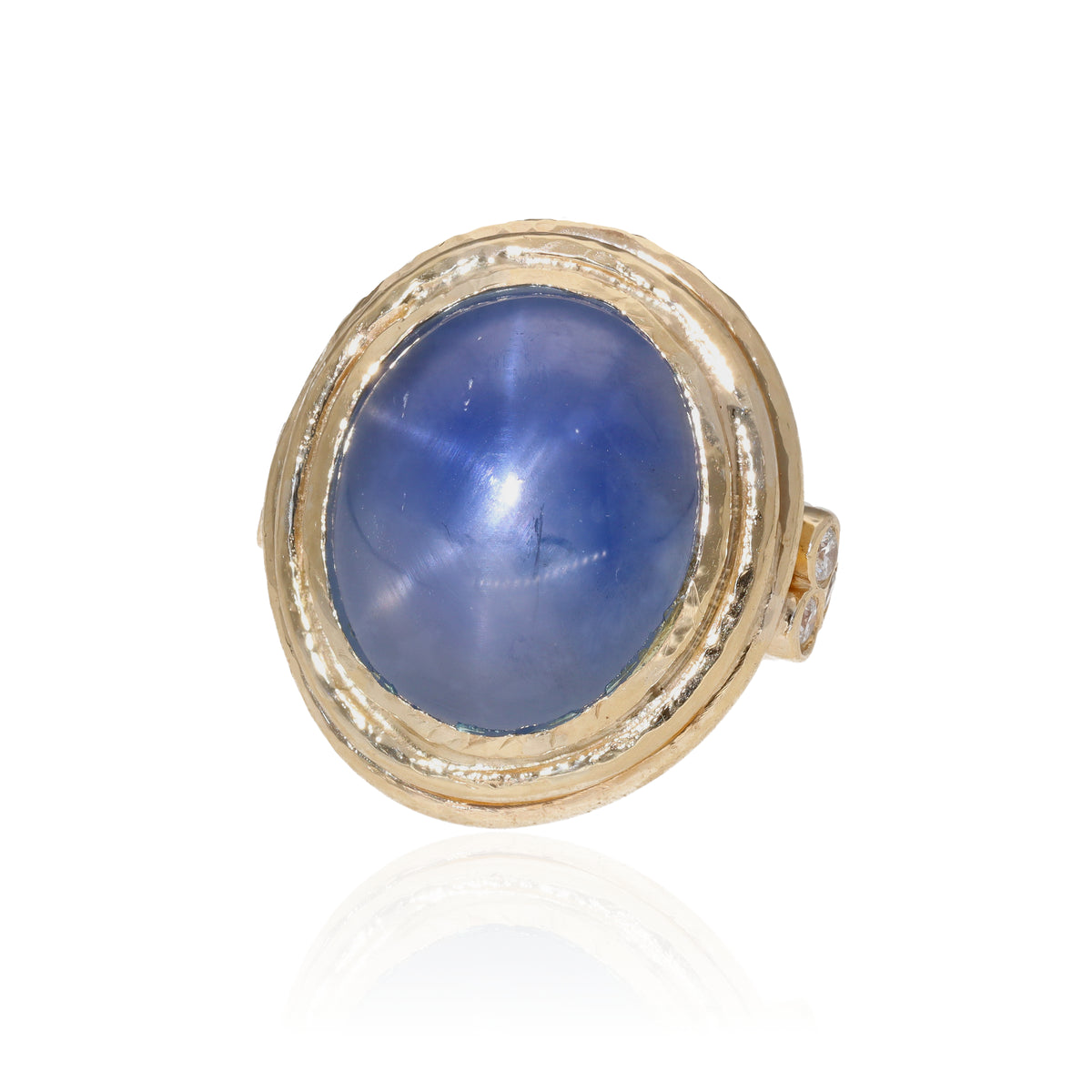 14 Yellow Bezel 28.00ct Cabochon Star Sapphire Rou