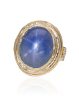 14 Yellow Bezel 28.00ct Cabochon Star Sapphire Rou