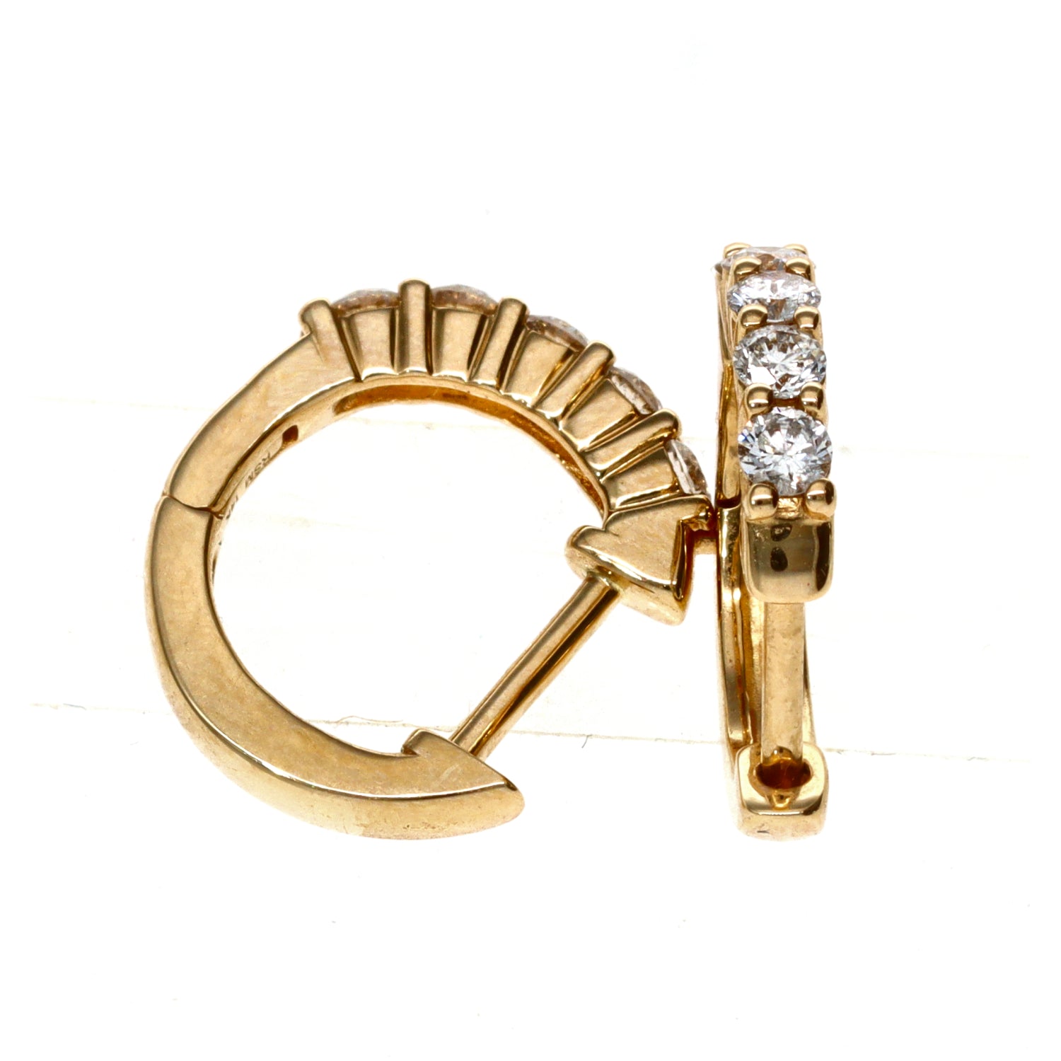 14 Yellow 0.40tw Round Diamonds H/I SI1 Huggie Hoo