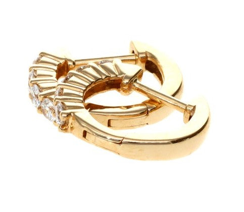 14 Yellow 0.40tw Round Diamonds H/I SI1 Huggie Hoo