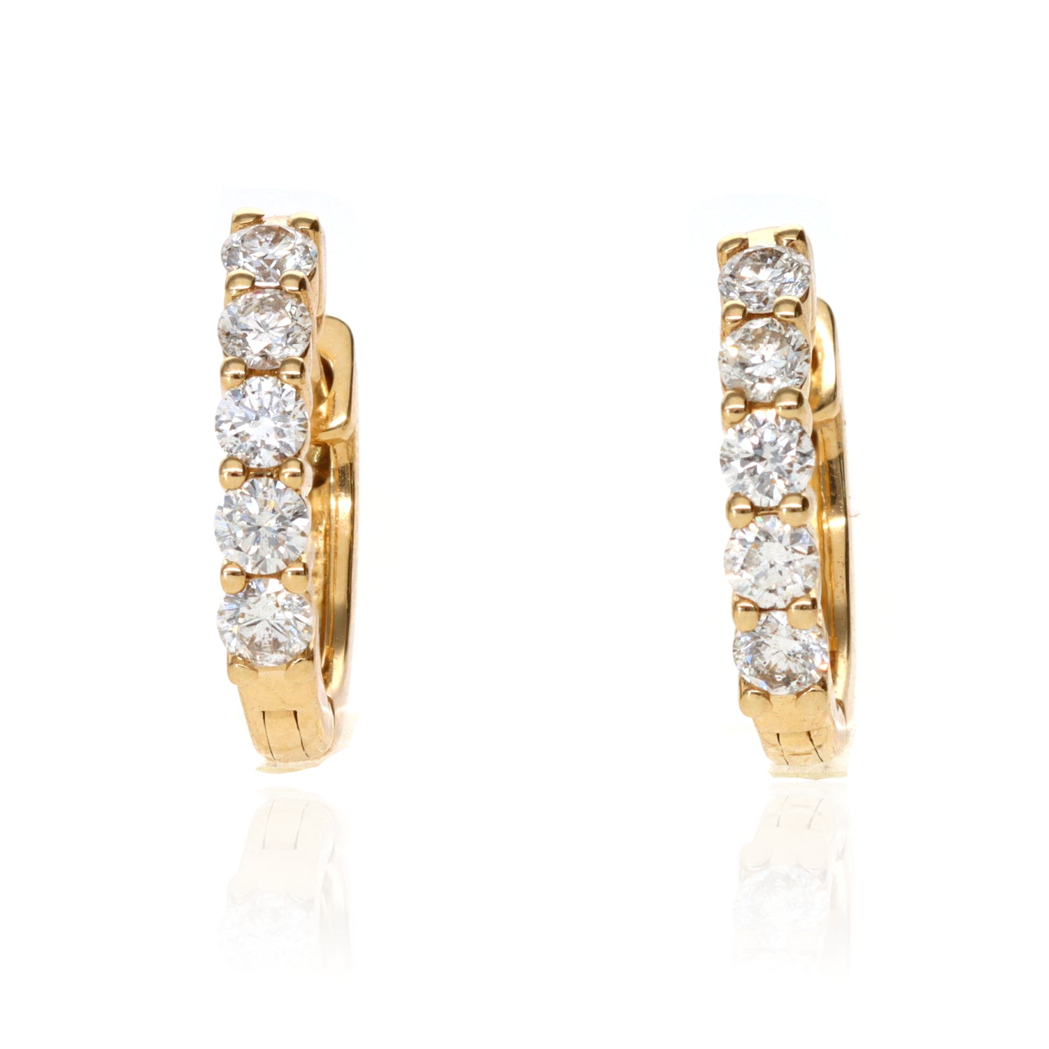 14 Yellow 0.40tw Round Diamonds H/I SI1 Huggie Hoo