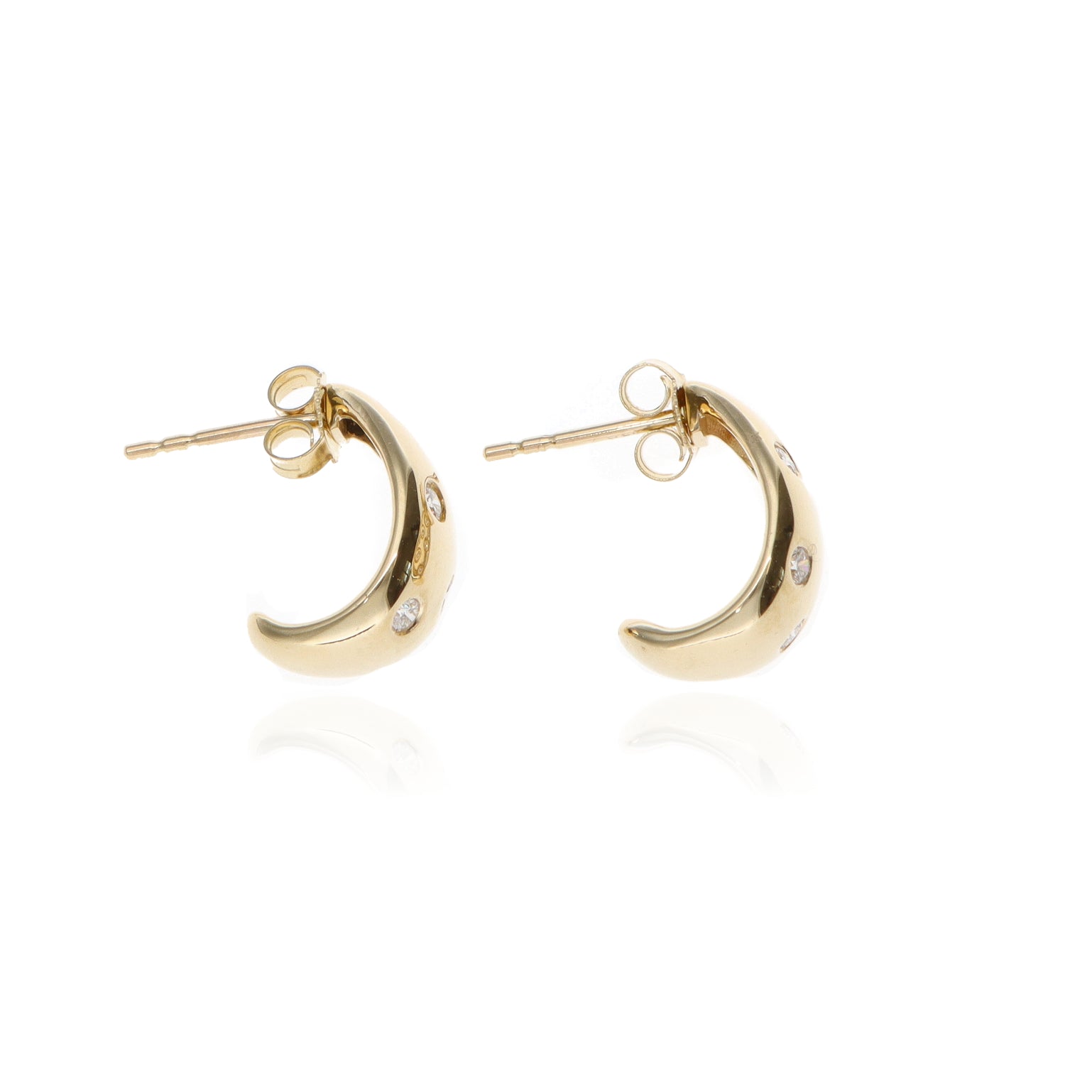 14 Yellow 0.34tw Round Diamonds G/H SI1 J Hoops tw