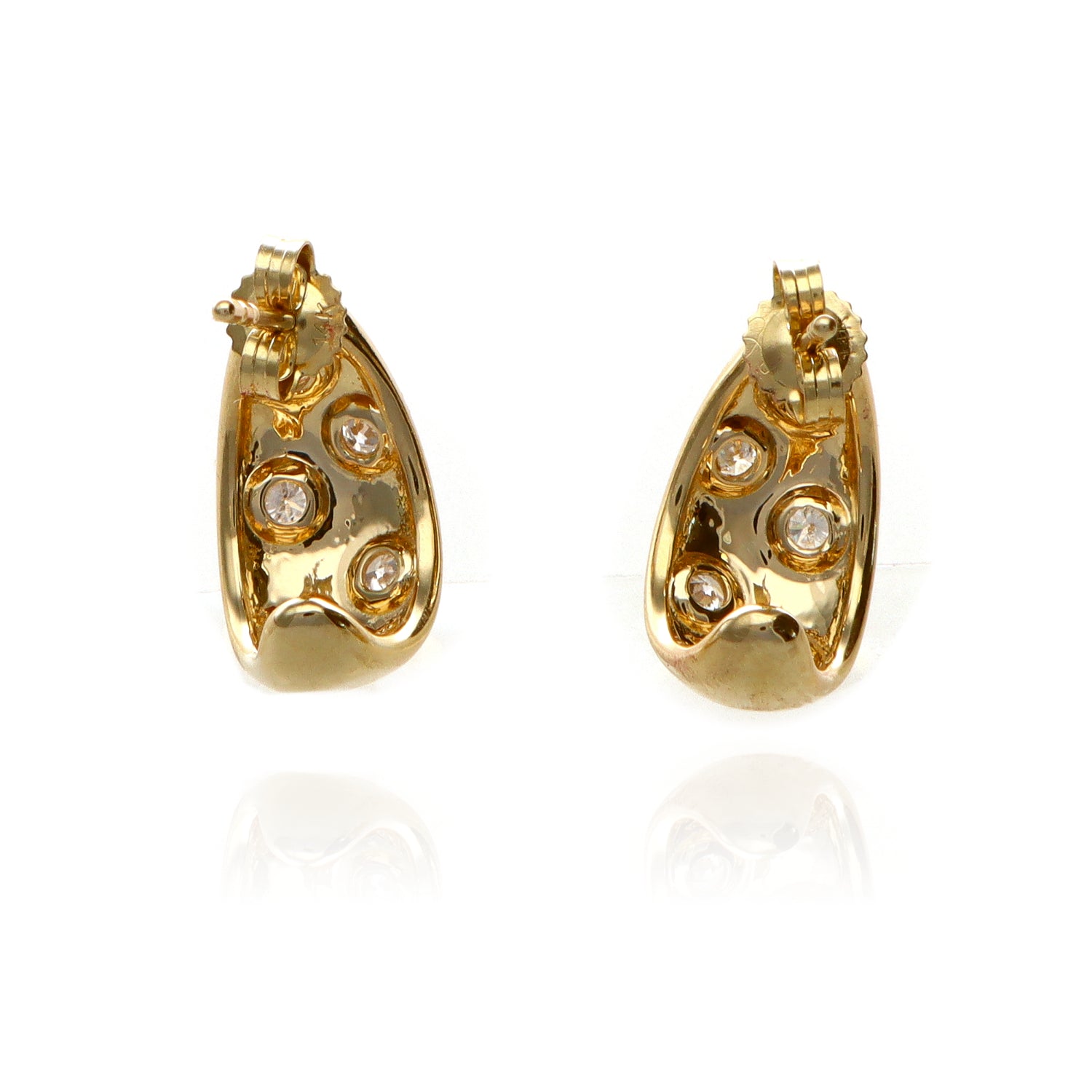 14 Yellow 0.34tw Round Diamonds G/H SI1 J Hoops tw