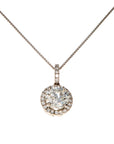 14Kwg 2.13ct GIA Rd Dia H I2  Halo Pendant 2.40ct
