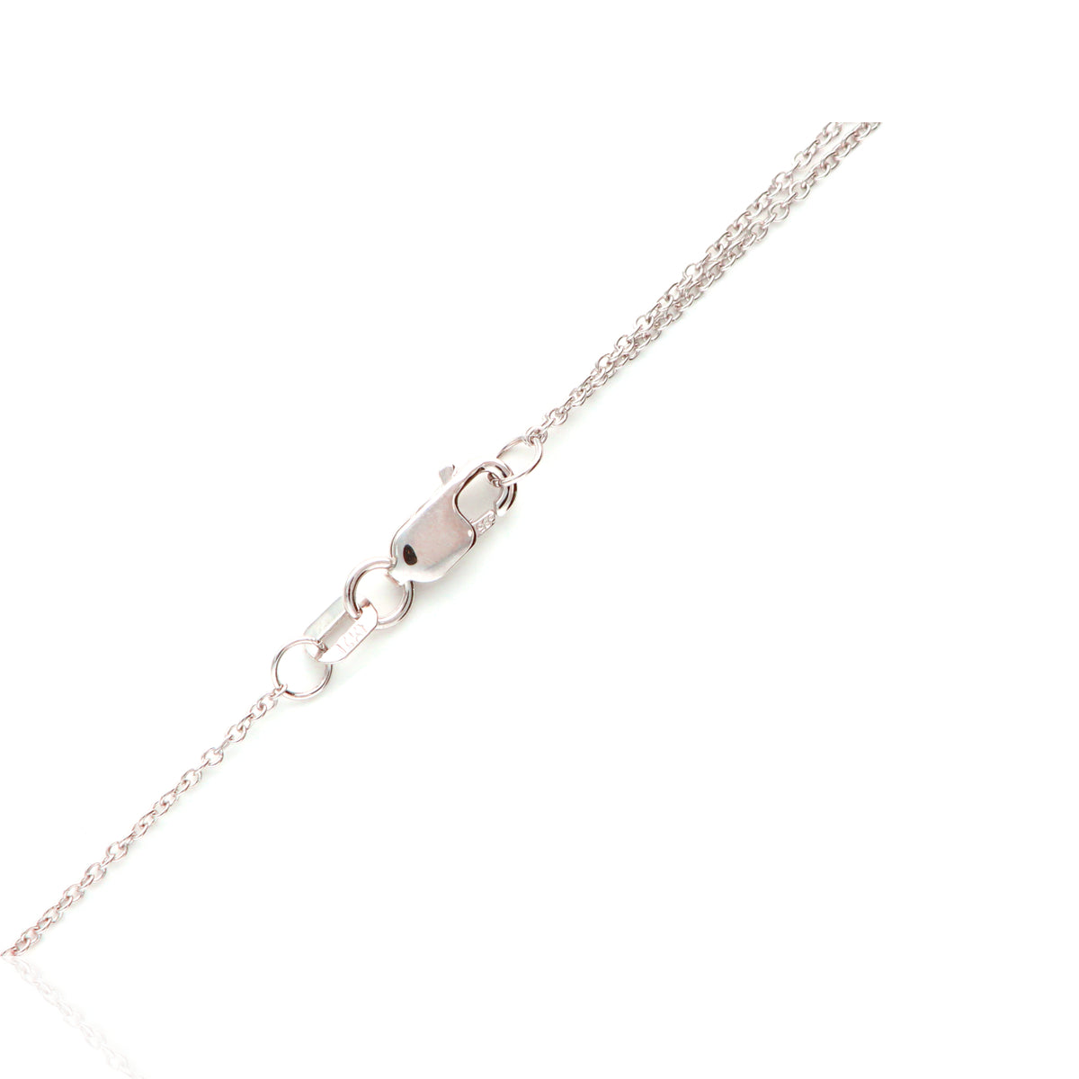 14K White &amp; Yellow Gold Diamond Pave Double Flower Necklace