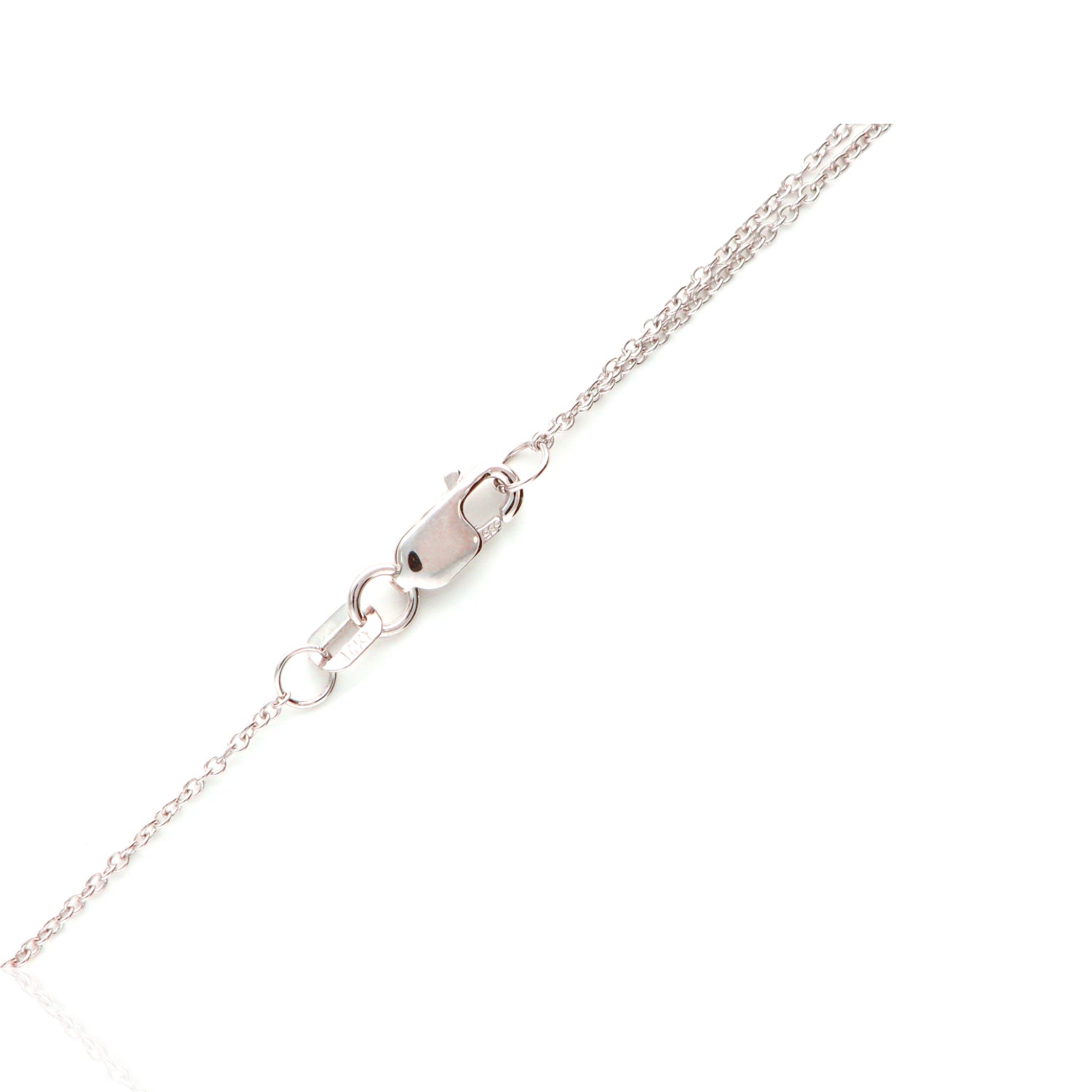 14K White &amp; Yellow Gold Diamond Pave Double Flower Necklace