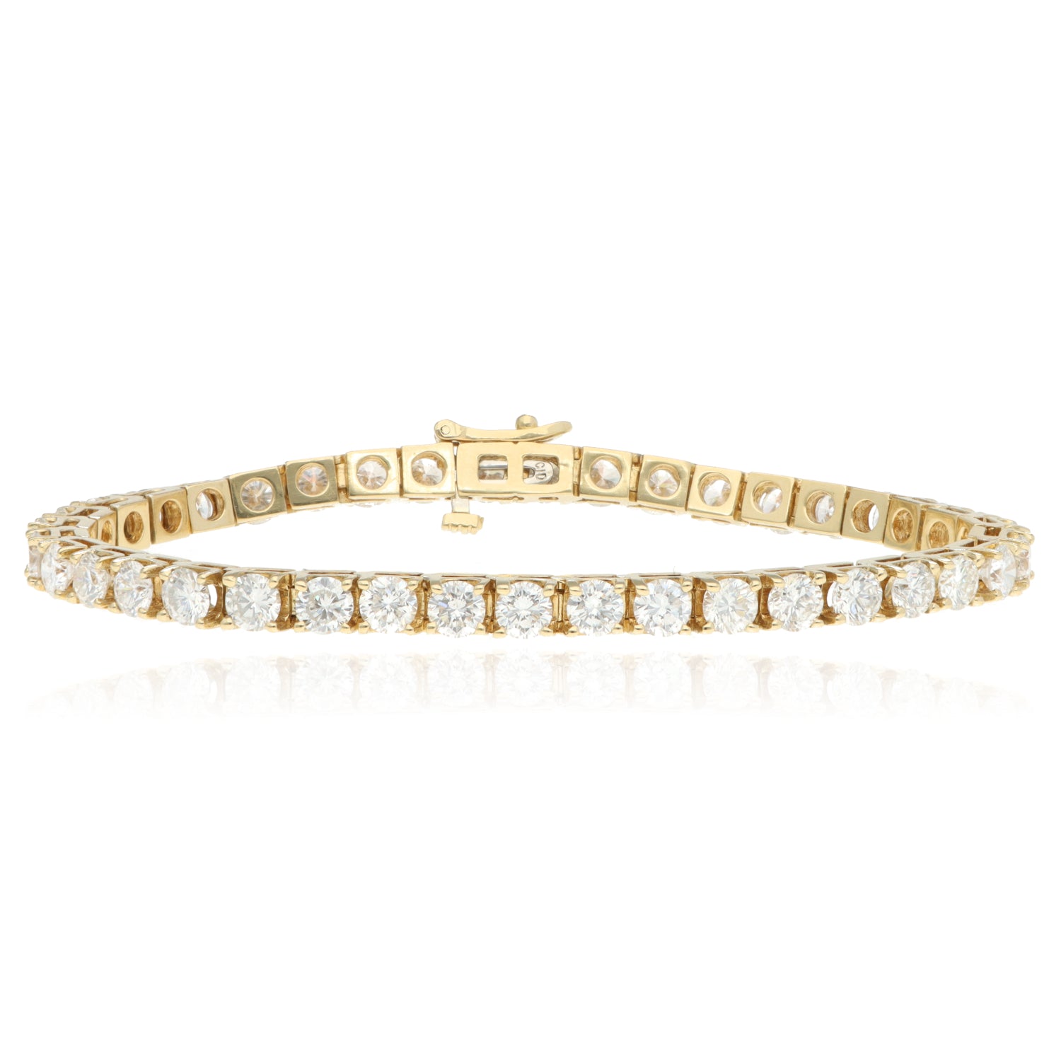 14k Yellow Gold and Natural Diamond 10ctw Tennis Bracelet