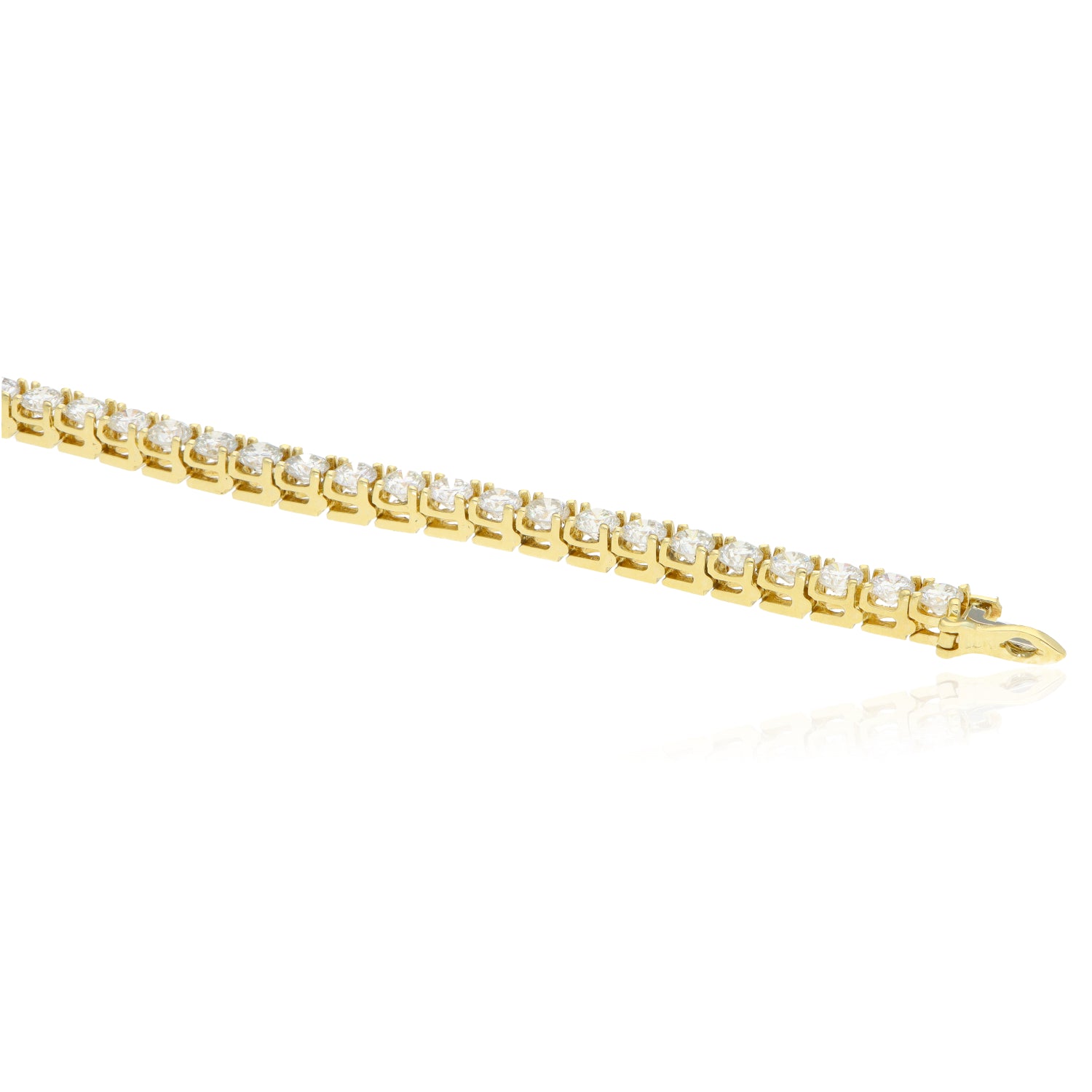 14k Yellow Gold and Natural Diamond 10ctw Tennis Bracelet