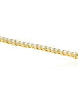 14k Yellow Gold and Natural Diamond 10ctw Tennis Bracelet