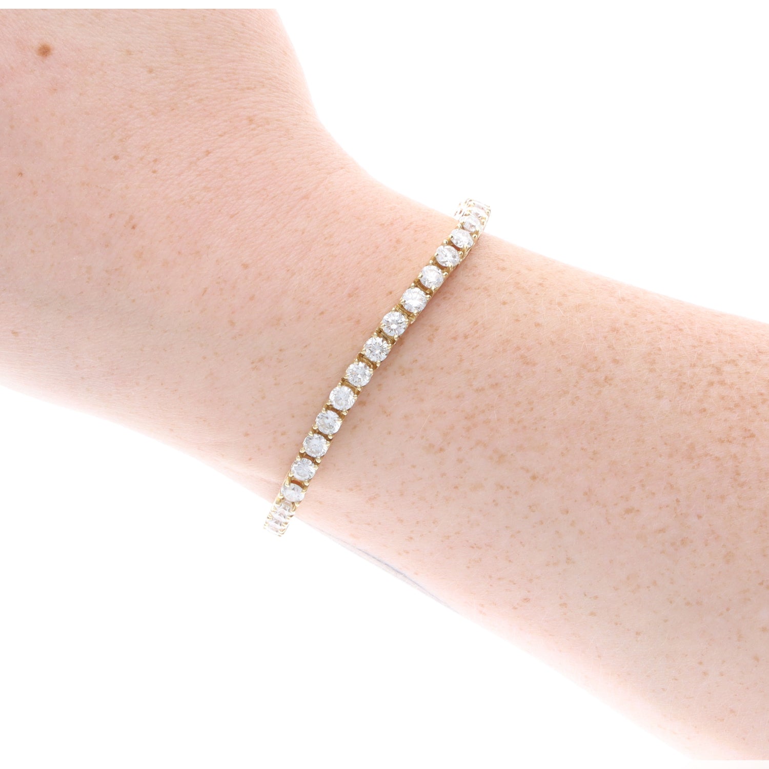 14k Yellow Gold and Natural Diamond 10ctw Tennis Bracelet