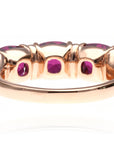 14K Rose Three Stone Cushion Garnet Ring