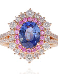 18KT Rose Gold Oval Sapphire ring