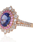18KT Rose Gold Oval Sapphire ring
