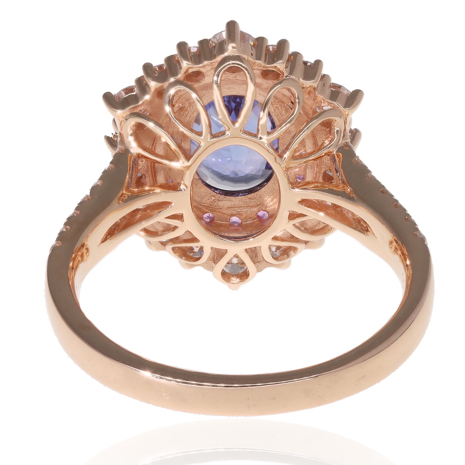 18KT Rose Gold Oval Sapphire ring