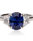 Iroff 1957 Oval Sapphire Three Stone Ring