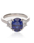 Iroff 1957 Oval Sapphire Three Stone Ring