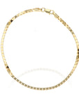 14K Yellow Gold Box Chain Bracelet 7.25in 2mm 5.74g Sleek Classic Style