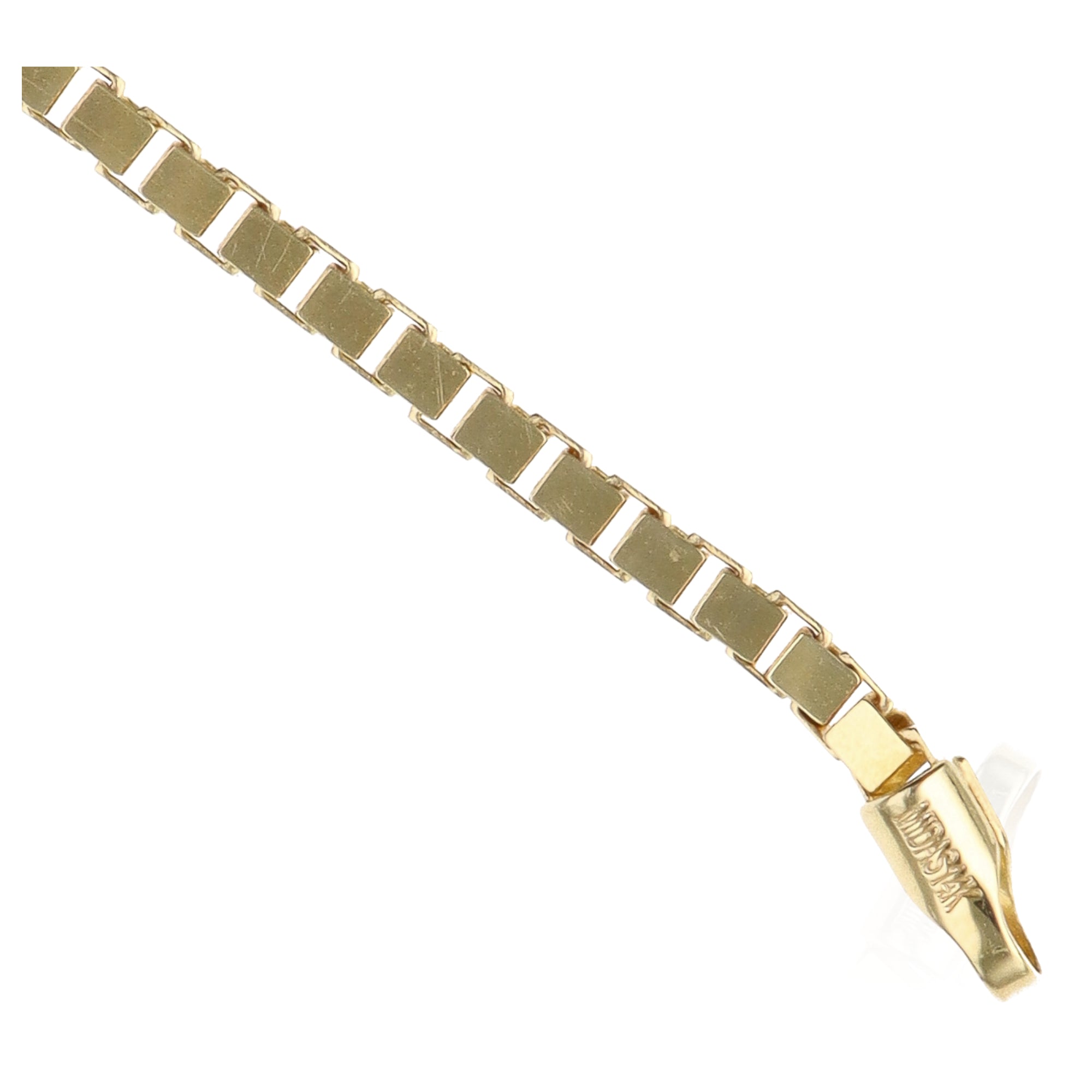 14K Yellow Gold Box Chain Bracelet 7.25in 2mm 5.74g Sleek Classic Style