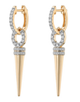 14K Yellow Gold Diamond Spike Drop Earrings – .55 CTW