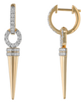 14K Yellow Gold Diamond Spike Drop Earrings – .55 CTW