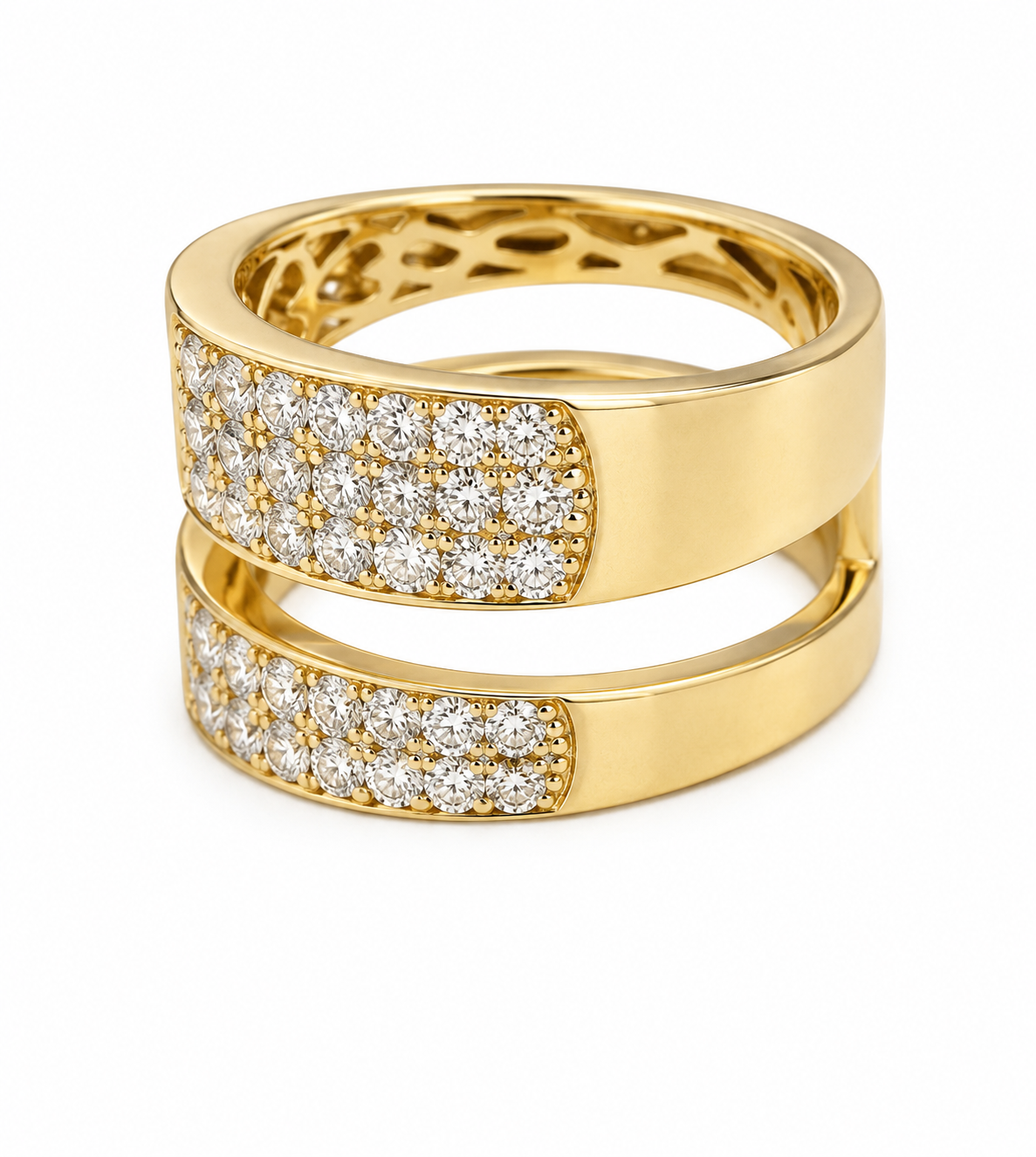 14K Yellow Gold Pavé Diamond Wrap Ring – 2.60 CTW Diamond Fashion Ring