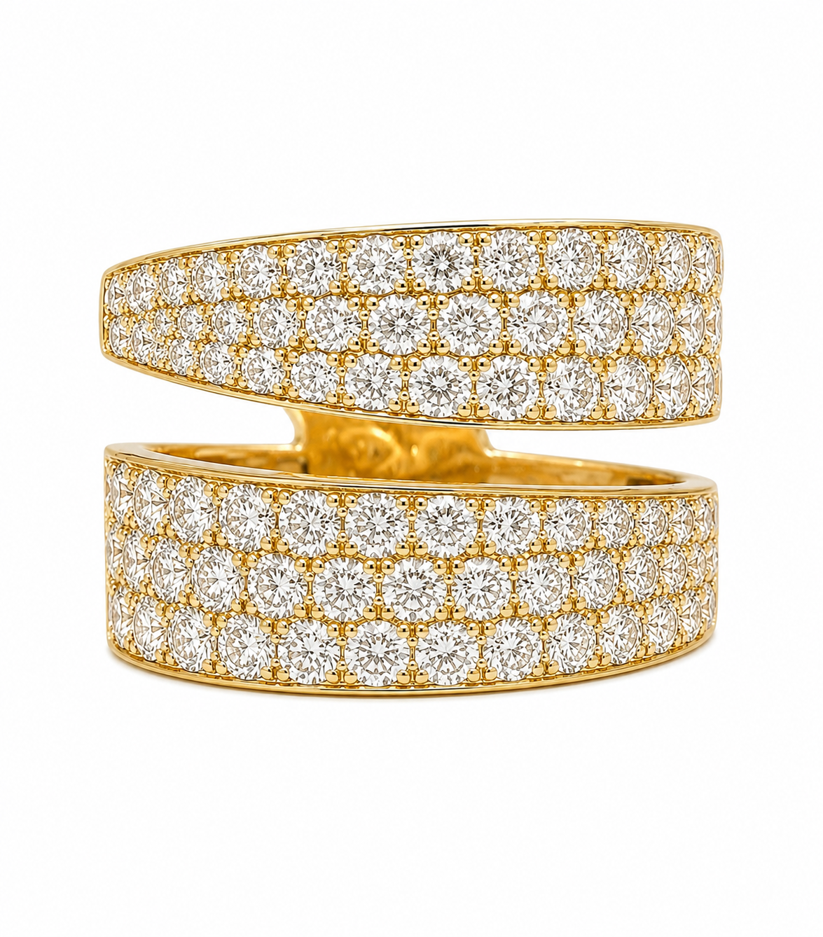 14K Yellow Gold Pavé Diamond Wrap Ring – 2.60 CTW Diamond Fashion Ring