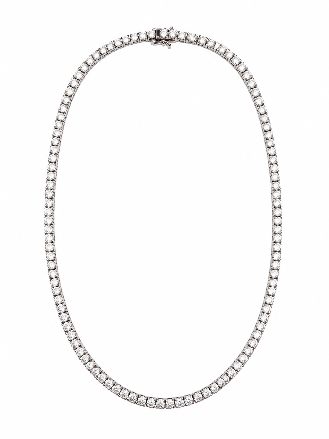 14K White Gold 18" Diamond Tennis Necklace – 24.00 CTW Natural Diamonds