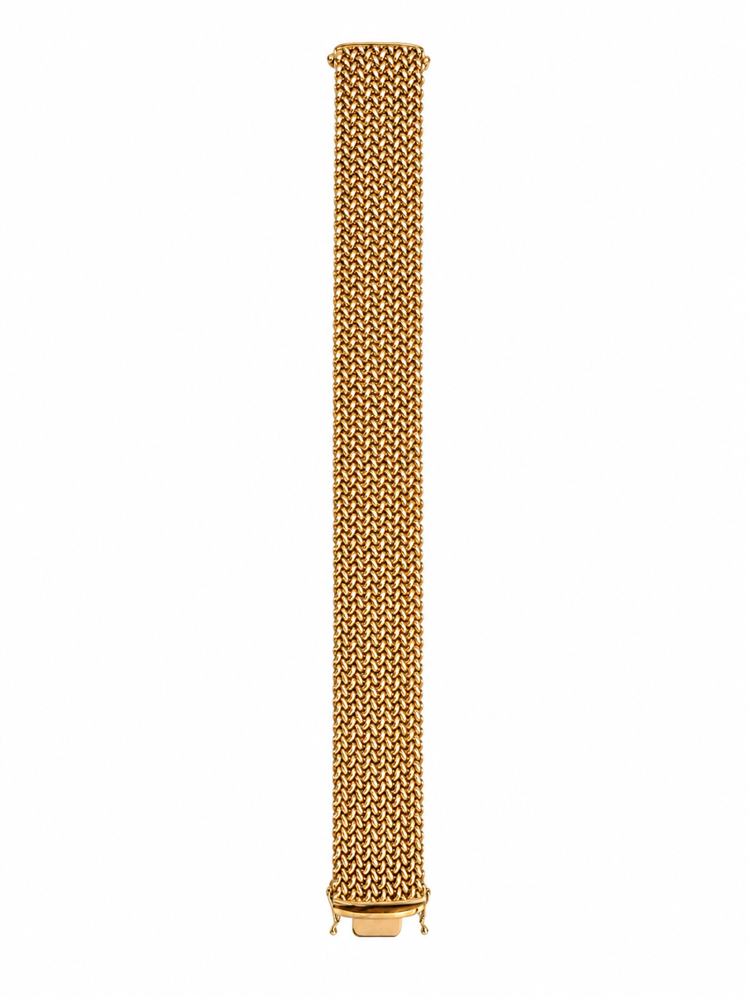 Vintage 14K Yellow Gold Woven Mesh Bracelet – 35.5 Grams