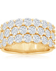 14K Yellow Gold 3.02 CTW Multi-Row Diamond Band